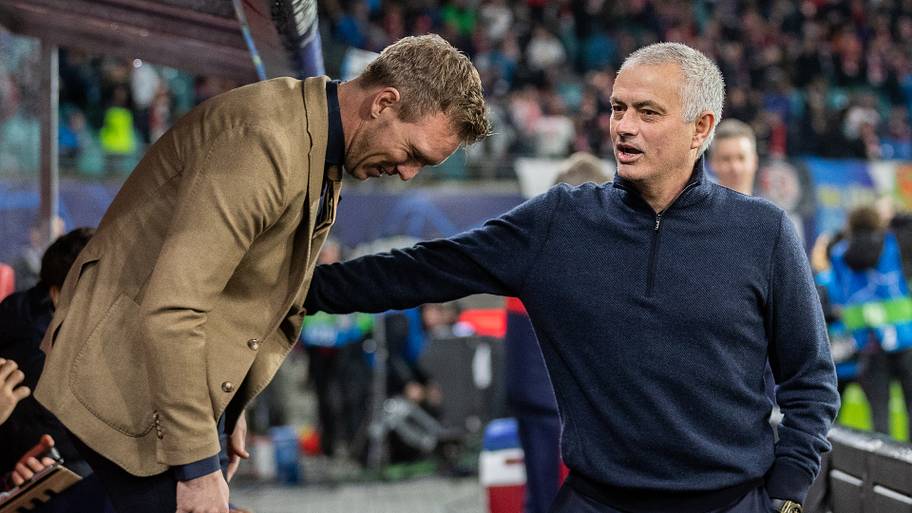 Jullian Nagelsmann and José Mourinho (right).