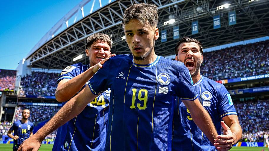 Bosnia & Herzegovina celebrating.