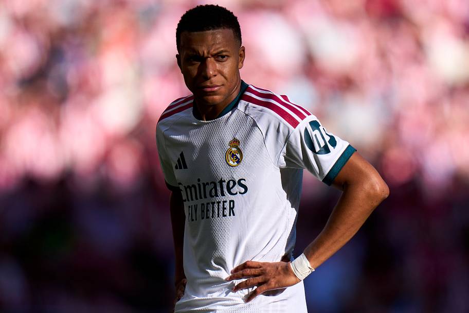 Kylian Mbappé brooding.