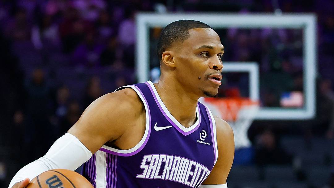 Dec 21, 2025; Sacramento, California, USA; Sacramento Kings guard Russell Westbrook (18) dribbles the ball during the first quarter against the Houston Rockets at Golden 1 Center. Dec 21, 2025; Sacramento, California, USA; Sacramento Kings guard Russell Westbrook (18) dribbles the ball during the first quarter against the Houston Rockets at Golden 1 Center.