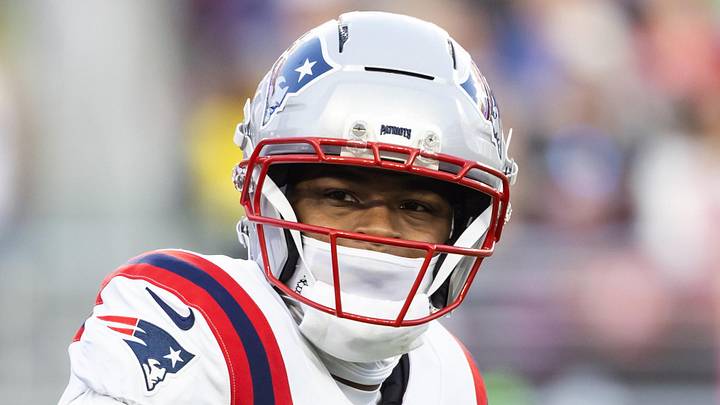Feb 8, 2026; Santa Clara, CA, USA; New England Patriots wide receiver Kayshon Boutte (9) against the Seattle Seahawks during Super Bowl LX at Levi's Stadium. Mandatory Credit: Mark J. Rebilas-Imagn Images