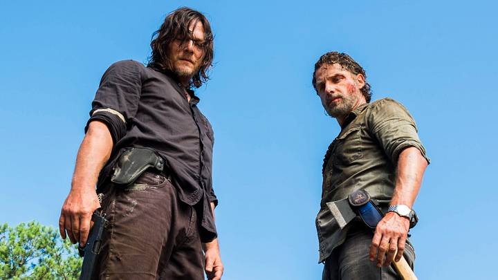 Norman Reedus as Daryl Dixon and Andrew Lincoln as Rick Grimes – The Walking Dead Season 8, Episode 5 