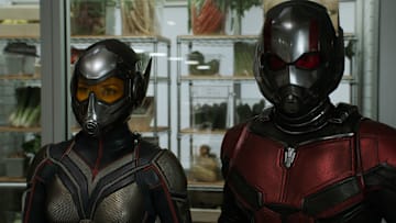 Marvel Studios ANT-MAN AND THE WASP..L to R: Wasp/Hope van Dyne (Evangeline Lilly) and Ant-Man/Scott Lang (Paul Rudd)..Photo: Film Frame..©Marvel Studios 2018