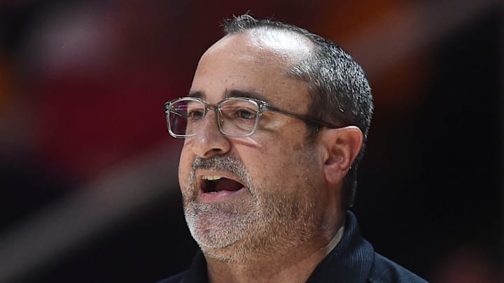 Coach Jose Fernandez during the NCAA women's basketball game between the Tennessee Lady Vols and South Florida Bulls.