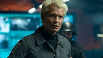 FX's Alien: Earth -- "Mr. October" -- Season 1, Episode 2 (Airs Tues, August 12) -- Pictured: Timothy Olyphant as Kirsh. 