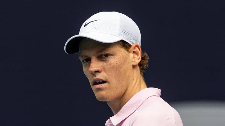 Jannik Sinner celebrates during his match