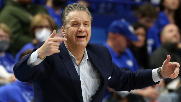 Kentucky's John Calipari coaches his team against Vanderbilt. Feb. 2, 2022 inside Rupp Arena 