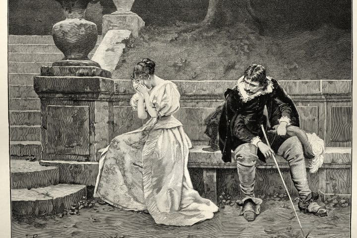 Jeanne Rongier painting of a couple breaking up