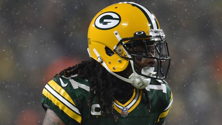Jan 22, 2022; Green Bay, Wisconsin, USA; Green Bay Packers wide receiver Davante Adams (17) in action against the San Francisco 49ers during a NFC Divisional playoff football game at Lambeau Field. Mandatory Credit: Jeffrey Becker-USA TODAY Sports