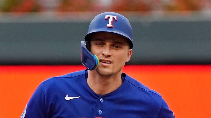 Sep 27, 2026; Minneapolis, Minnesota, USA;  Texas Rangers shortstop Corey Seager (5) runs the bases on his two-run home run against the Minnesota Twins in the ninth inning at Target Field.  Mandatory Credit: Bruce Kluckhohn-Imagn Images