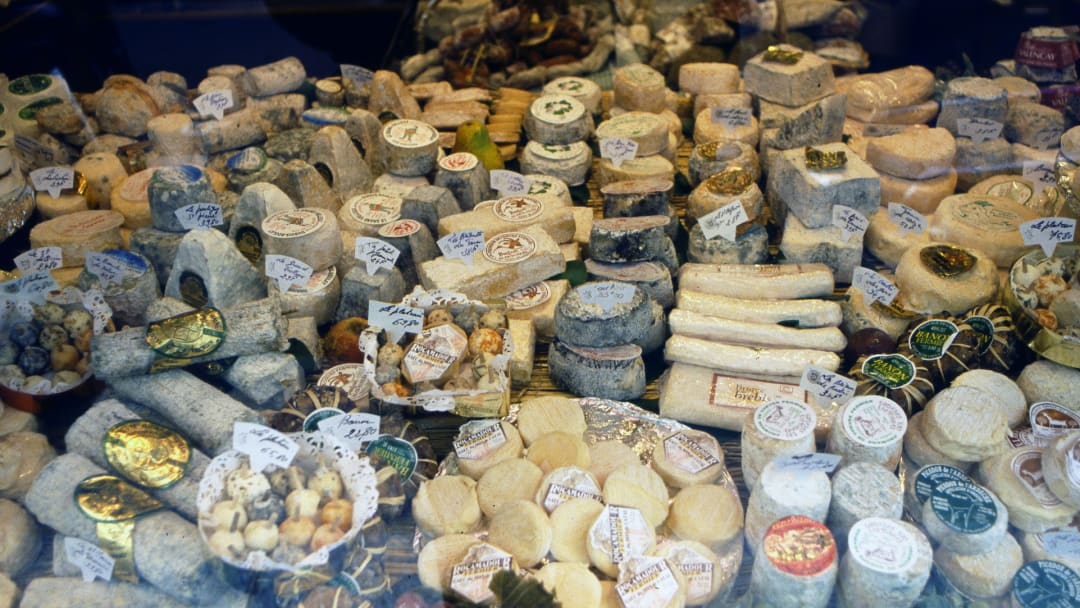 A Parisian cheese shop in the 1970s.