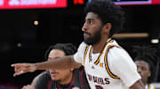 ASU Sun Devils guard Moe Odum (5) drives into the lane against the Oklahoma Sooners at Mortgage Matchup Center on Dec. 6, 2025, in Phoenix, Arizona.