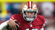 San Francisco 49ers quarterback Mac Jones during the third quarter against the Atlanta Falcons.