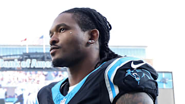 Carolina Panthers running back Rico Dowdle