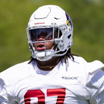 Jun 10, 2025; Tempe, AZ, USA; Arizona Cardinals defensive lineman Walter Nolen III (97) during minicamp at the teams Arizona Cardinals Training Facility. Mandatory Credit: Mark J. Rebilas-Imagn Images