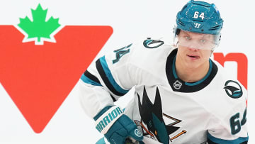 Jan 9, 2024; Toronto, Ontario, CAN; San Jose Sharks center Mikael Granlund (64) skates during the