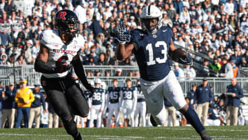 Nov 18, 2023; University Park, Pennsylvania, USA; Penn State Nittany Lions running back Kaytron Allen