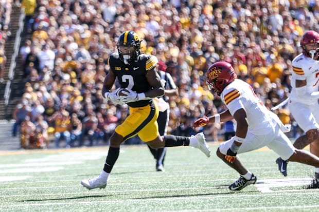 Iowa RB Kaleb Johnson. (Rob Howe/HN) 