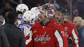 Charlie Lindgren, Alex Ovechkin, Washington Capitals Mandatory Credit: Geoff Burke-Imagn Images