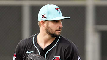 Arizona Diamondbacks pitcher Kendall Graveman during spring training workouts at Salt River Fields at Talking Stick on Feb. 17, 2025, in Scottsdale.