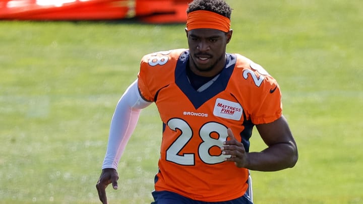 Jul 28, 2023; Englewood, CO, USA; Denver Broncos cornerback Art Green (28) during training camp at Centura Health Training Center. Mandatory Credit: Isaiah J. Downing-USA TODAY Sports