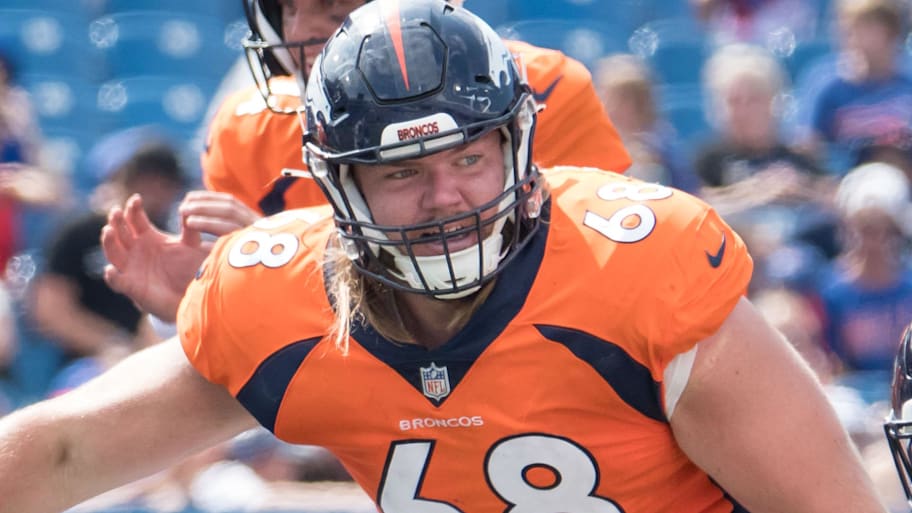 Denver Broncos guard Zack Johnson (68). | Mark Konezny-Imagn Images