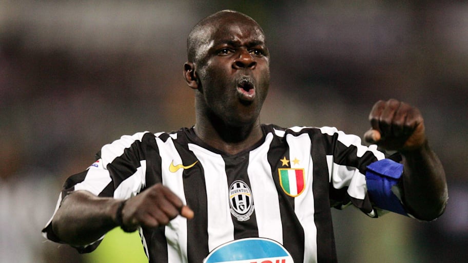 Lilian Thuram celebrating.