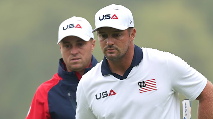 Justin Thomas (left) and Bryson DeChambeau will lead off the Ryder Cup for the U.S. in the crucial foursomes format. Justin Thomas (left) and Bryson DeChambeau will lead off the Ryder Cup for the U.S. in the crucial foursomes format.