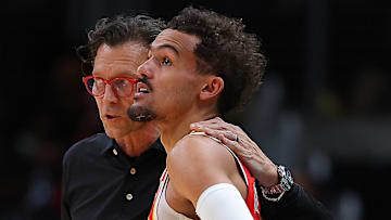 Atlanta Hawks head coach Quin Snyder and Trae Young # 11