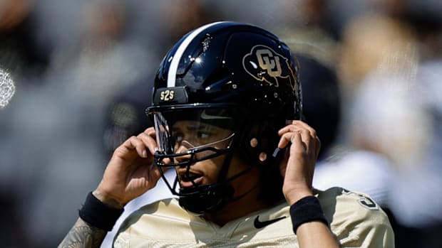 Apr 19, 2025; Boulder, CO, USA; Colorado Buffaloes quarterback Kaidon Salter (3) during the spring game at Folsom Field. Mand