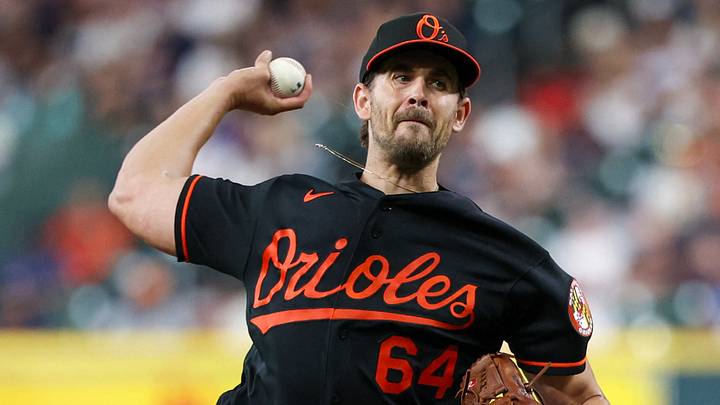 Jul 17, 2026; Houston, Texas, USA;  Baltimore Orioles starting pitcher Dean Kremer (64) throws a pitch against the Houston Astros in the second inning at Daikin Park. Mandatory Credit: Thomas Shea-Imagn Images