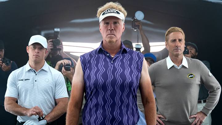 The Hawk - Season 1. (L to R) Jimmy Tatro as Lance, Will Ferrell as Lonnie, Luke Wilson as Golden in Episode 105 of The Hawk
