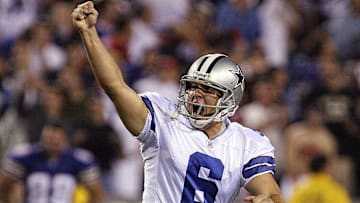 Cowboys kicker Nick Folk celebrates his 53-yard game winning field goal on the last play of the game.

Folk