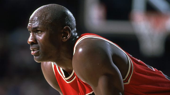 Unknown Date; Oakland, CA, USA; FILE PHOTO; Chicago Bulls guard (23) Michael Jordan in action against the Golden State Warriors at the Oakland Coliseum. Mandatory Credit: Photo By USA TODAY Sports (c) Copyright 1996 USA TODAY Sports