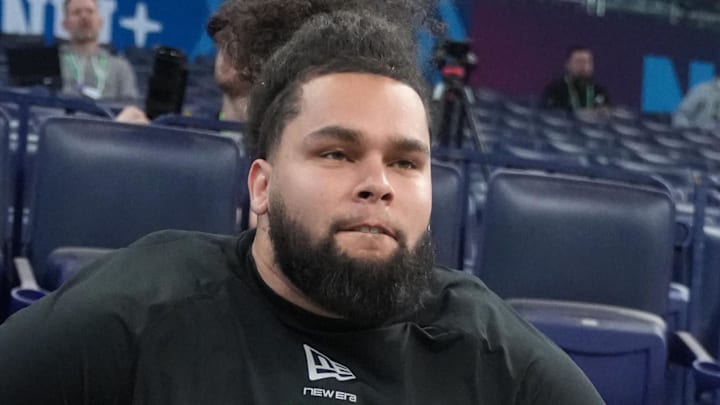 Missouri offensive lineman Keagen Trost (OL51). Mandatory Credit: Kirby Lee-Imagn Images