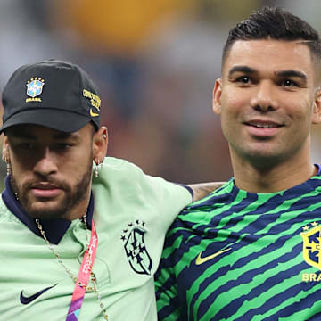 Neymar (left) and Casemiro have both represented Brazil at previous World Cups.
