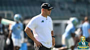 Tulane football coach Jon Sumrall at practice session