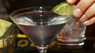 Lime cocktail in a martini glass