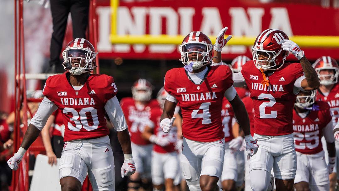The Hoosiers take the field during the Indiana versus Western Kentucky football game at Memorial Stadium on Saturday, Sept. 19, 2026.
