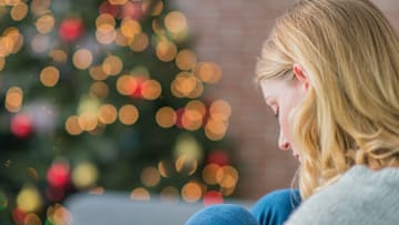 A person alone during the holidays