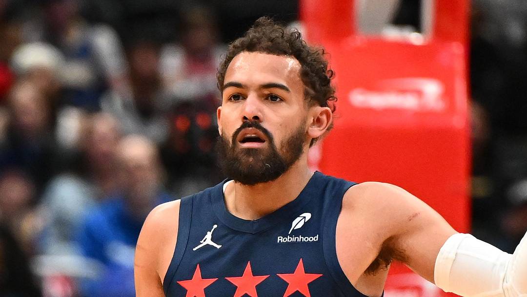 Mar 16, 2026; Washington, District of Columbia, USA; Washington Wizards guard Trae Young (3) on the court against the Golden State Warriors during the first half at Capital One Arena. Mandatory Credit: Brad Mills-Imagn Images
