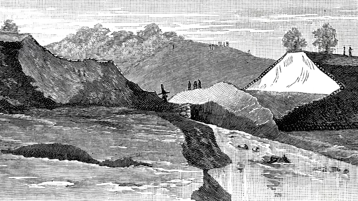 View of the South Fork Dam after it failed.