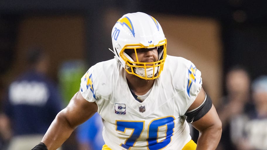 Chargers offensive tackle Rashawn Slater will miss the entire 2025 season. | Mark J. Rebilas-Imagn Images