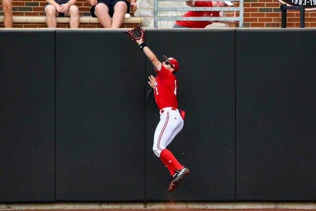 Riley Silva makes a catch in center field to rob Florida of extra bases.  