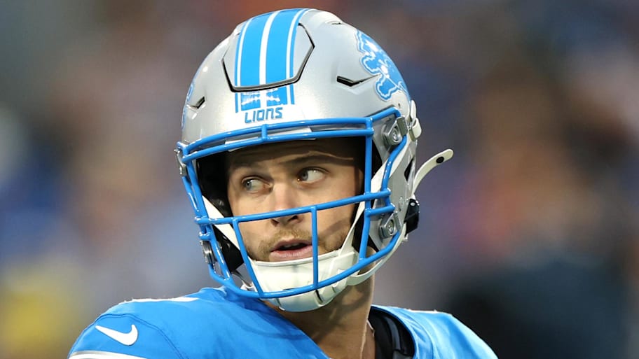 Detroit Lions quarterback Kyle Allen (8). | Scott Galvin-Imagn Images