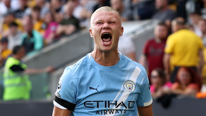 Haaland estreou no Campeonato Inglês 2025/26 com dois gols