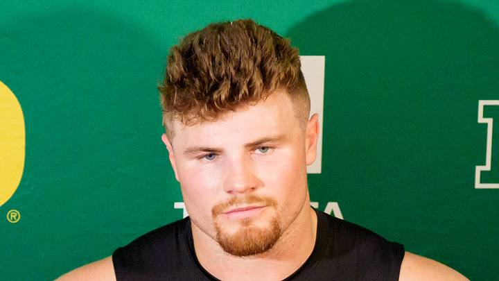 Indianapolis Colts inside linebacker Bryce Boettcher speaks to reporters