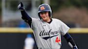 Auburn Tigers Chase Fralick paced the offense with four hits in Auburn's 10-0 win over the Alabama Crimson Tide.