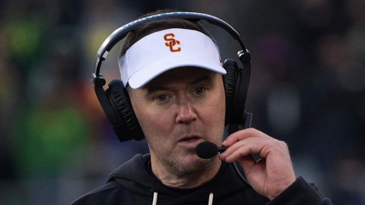 USC coach Lincoln Riley looks for answers against Oregon.