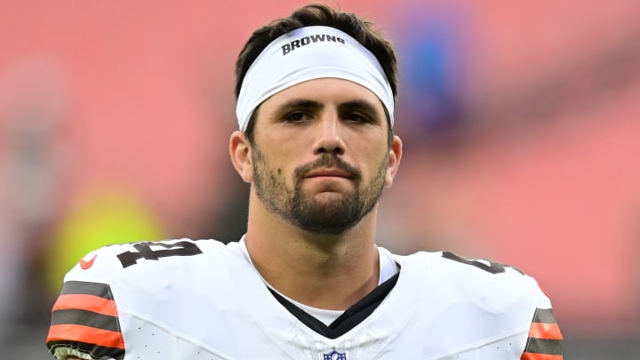 Aug 10, 2024; Cleveland, Ohio, USA; Cleveland Browns fullback Giovanni Ricci (44) after the game against the Green Bay Packers at Cleveland Browns Stadium. Mandatory Credit: Ken Blaze-USA TODAY Sports